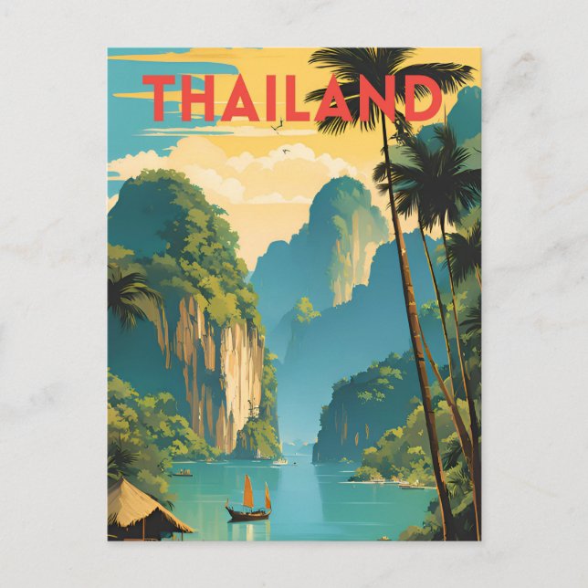 Thailand Traditional Travel Poster Postcard (Front)