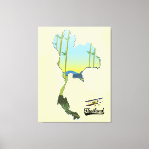 Thailand Travel map Canvas Print