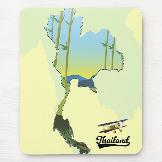 Thailand Travel map Mouse Mat (Front)