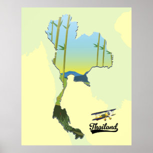 Thailand Travel map Poster