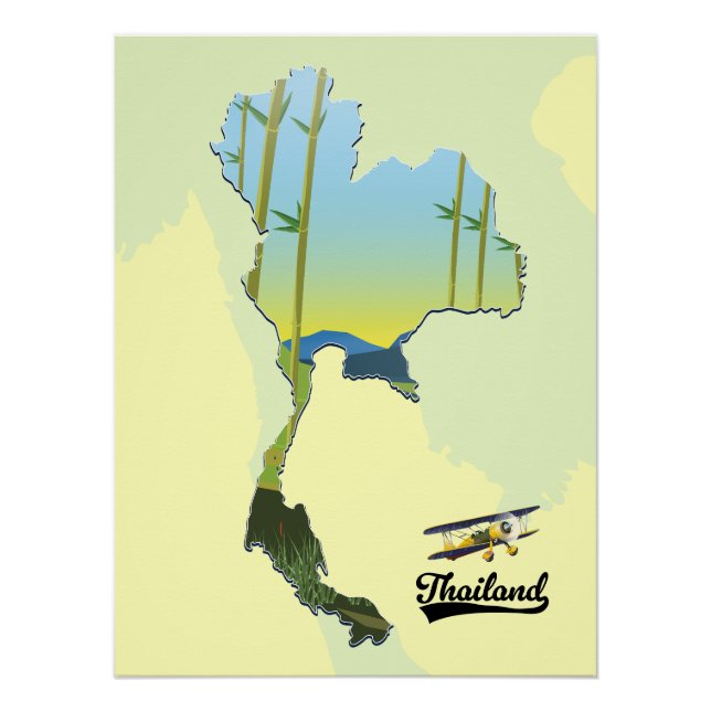 Thailand Travel map Poster (Front)