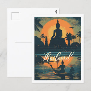 Thailand Vintage Famous Travel Place  Postcard