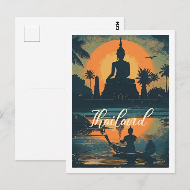 Thailand Vintage Famous Travel Place  Postcard (Front/Back)