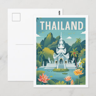 Thailand Vintage Famous Travel Place Postcard