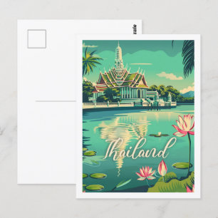 Thailand Vintage Famous Travel Place  Postcard