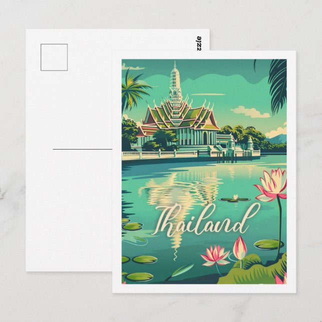 Thailand Vintage Famous Travel Place  Postcard (Front/Back)