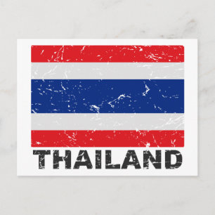 Thailand Vintage Flag Postcard