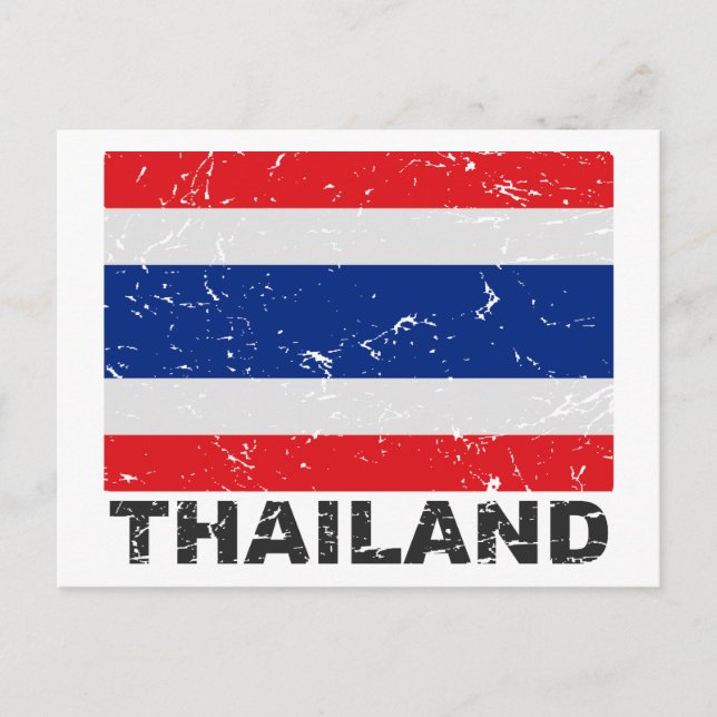 Thailand Vintage Flag Postcard (Front)