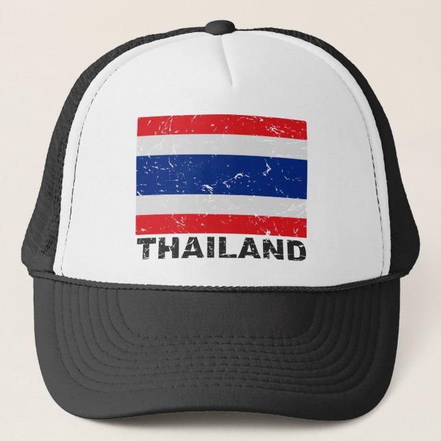 Thailand Vintage Flag Trucker Hat (Front)