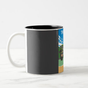 Thailand Vintage Minimal Retro Country Travel Post Two-Tone Coffee Mug