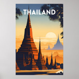 Thailand Vintage Travel Poster