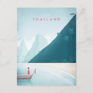 Thailand Vintage Travel Poster - Art Postcard
