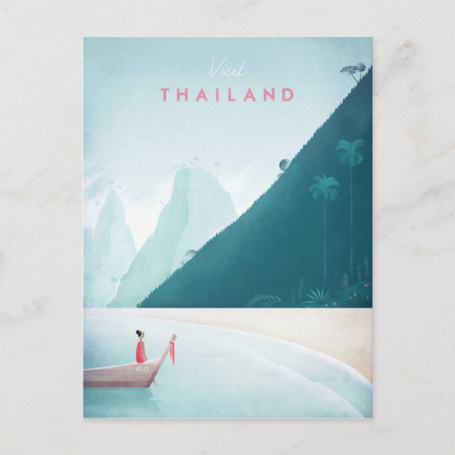 Thailand Vintage Travel Poster - Art Postcard (Front)