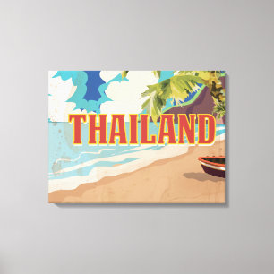 Thailand Vintage Travel Poster Canvas Print