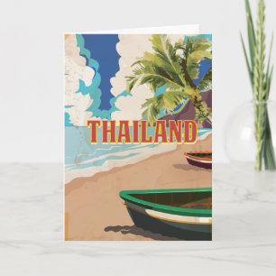 Thailand Vintage Travel Poster Holiday Card