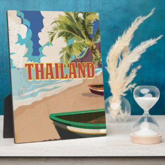 Thailand Vintage Travel Poster Plaque