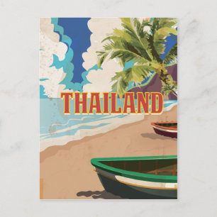 Thailand Vintage Travel Poster Postcard
