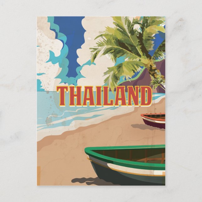 Thailand Vintage Travel Poster Postcard (Front)