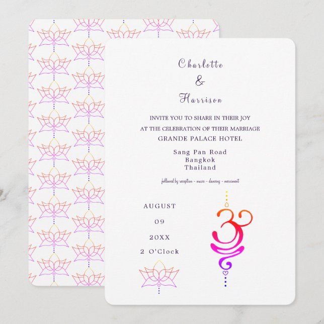 Thailand Wedding Destination Invitation (Front/Back)