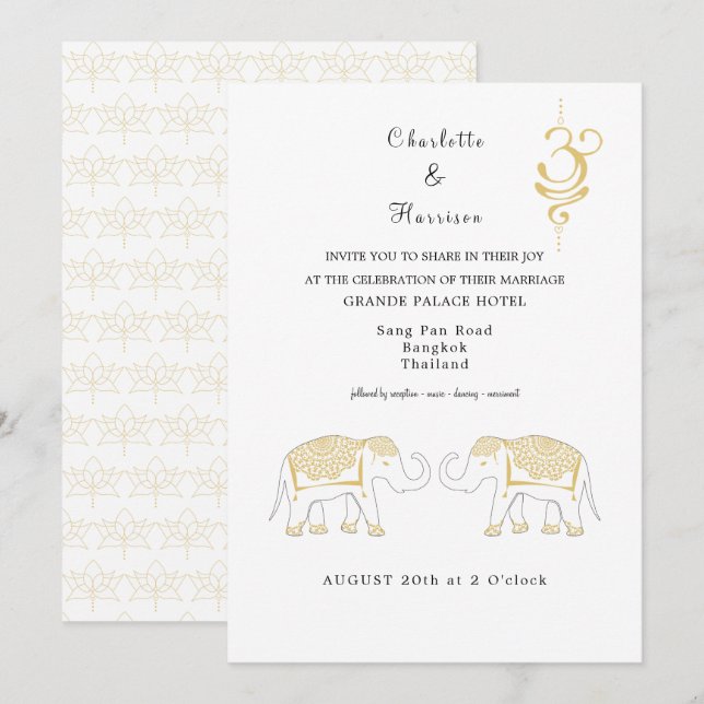 Thailand Wedding Destination Invitation (Front/Back)