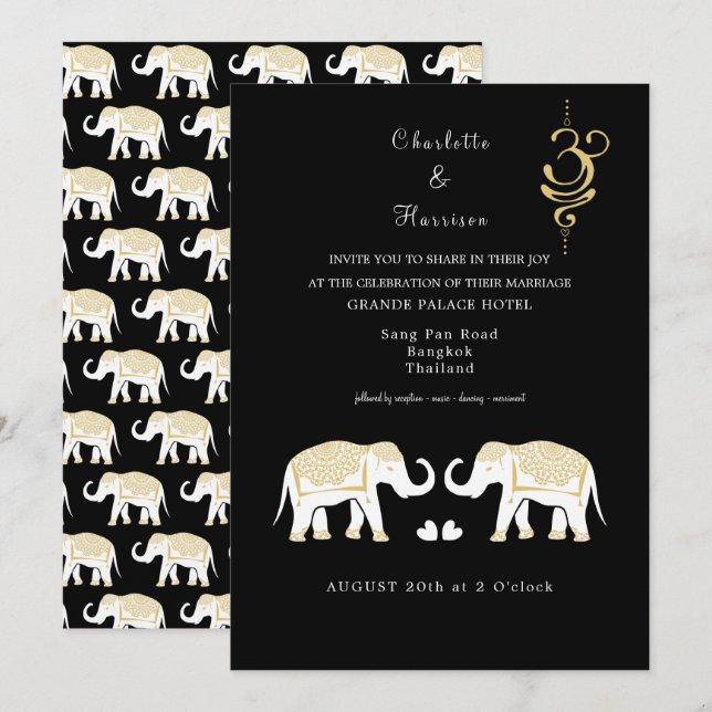 Thailand Wedding Destination Invitation (Front/Back)