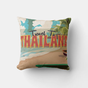 Thailand Wedding Travel poster Cushion