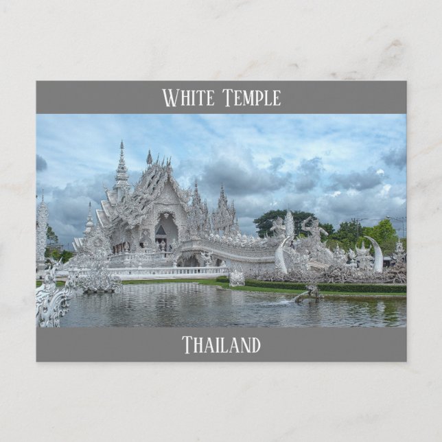 Thailand White Temple Travel Photo Postcard (Front)