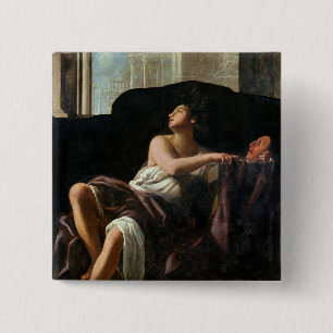 Thalia, Muse of Comedy 15 Cm Square Badge