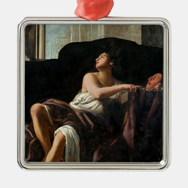 Thalia, Muse of Comedy Metal Tree Decoration (Front)