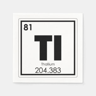 Thallium chemical element symbol chemistry formula napkin