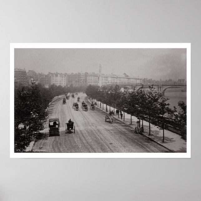Thames Embankment (sepia photo) Poster (Front)