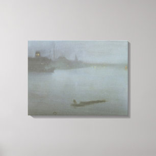 Thames - Nocturne in Blue and Silver, c.1872/8 (oi Canvas Print