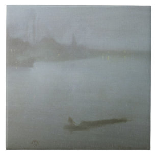Thames - Nocturne in Blue and Silver, c.1872/8 (oi Tile