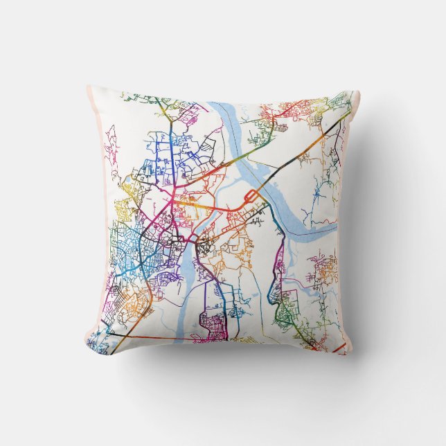 Thane Maharashtra Map Cushion (Front)