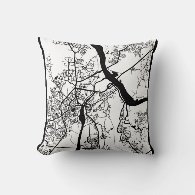 Thane Maharashtra Map Cushion (Front)