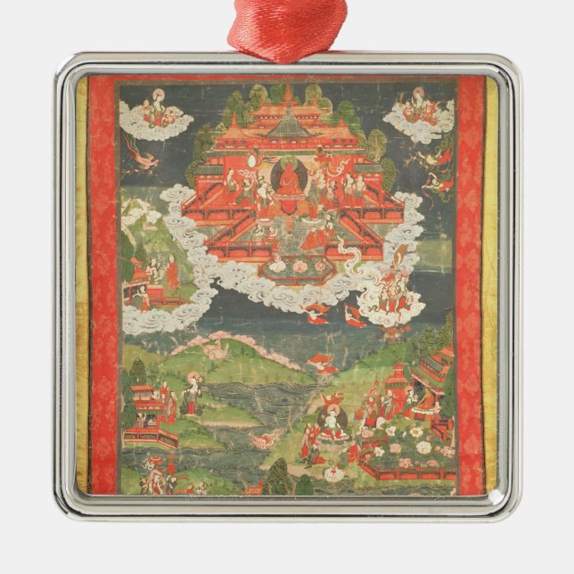 Thangka of the Paradise of Amitabha Metal Tree Decoration (Front)