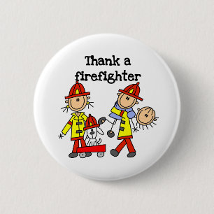 Thank a Firefighter 6 Cm Round Badge