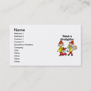 Thank a Firefighter T-shirts and Gifts Business Card