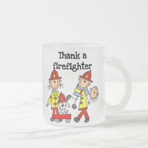 Thank a Firefighter T-shirts and Gifts Frosted Glass Coffee Mug
