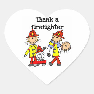 Thank a Firefighter T-shirts and Gifts Heart Sticker