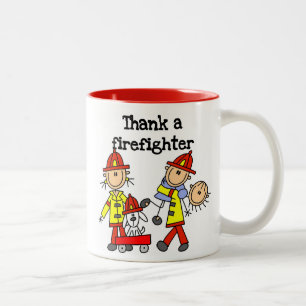 Thank a Firefighter T-shirts and Gifts Two-Tone Coffee Mug