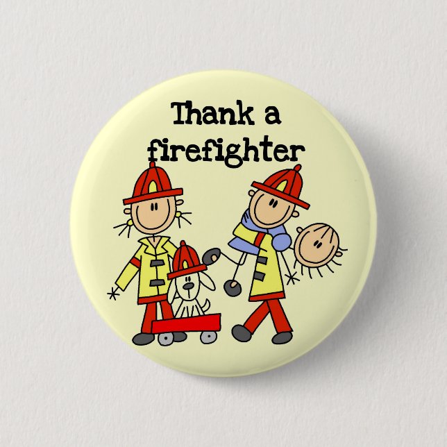 Thank a Firefighter Tshirts and Gifts 6 Cm Round Badge (Front)