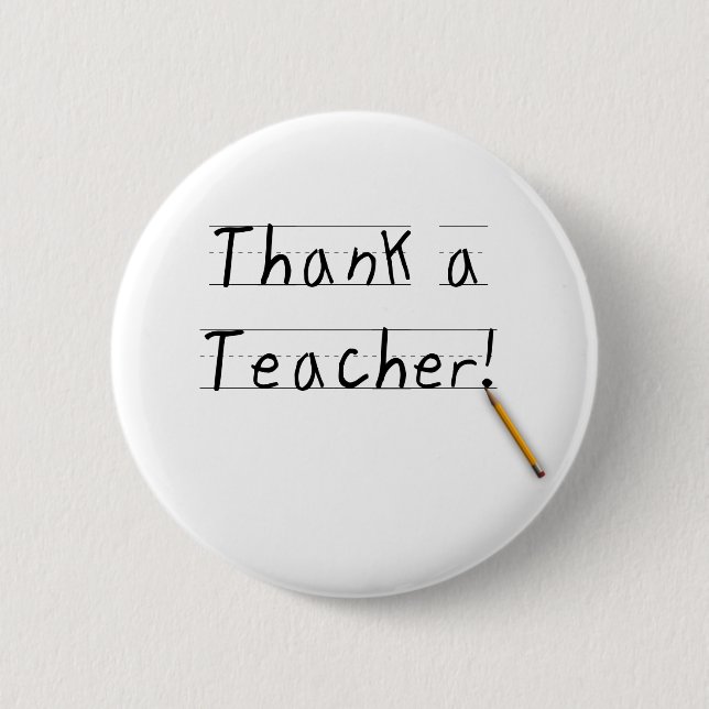Thank a Teacher 6 Cm Round Badge (Front)