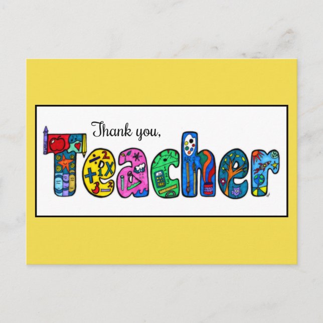 Thank a teacher postcard! postcard (Front)