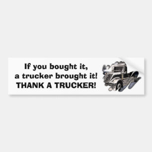 Thank A Trucker Bumper Sticker