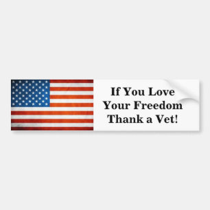 Thank A Vet Bumper Sticker