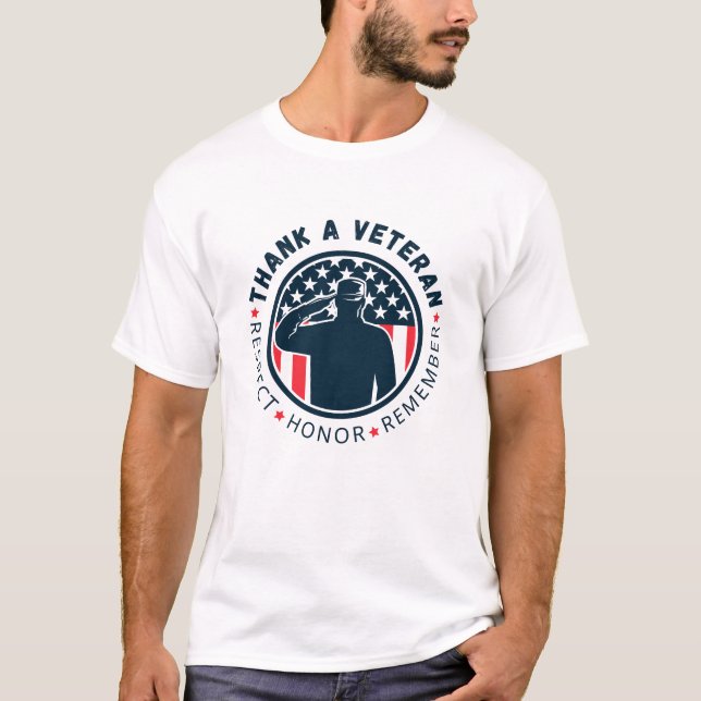 Thank a Veteran Respect, Honour, Remember T-Shirt (Front)