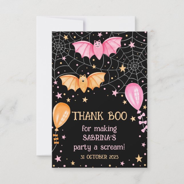 Thank Boo Halloween Party Thank You  (Front)