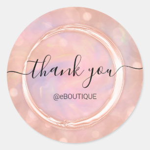 Thank Boutique Business Name Holograph Ombre Classic Round Sticker