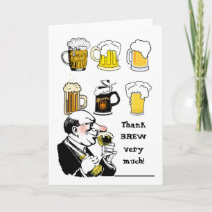 Thank Brew Very Much Funny Thank You Card
